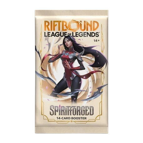 Booster scellé Rift&Loot Armes Spirituelles de 14 cartes Riftbound avec illustration de personnage League of Legends